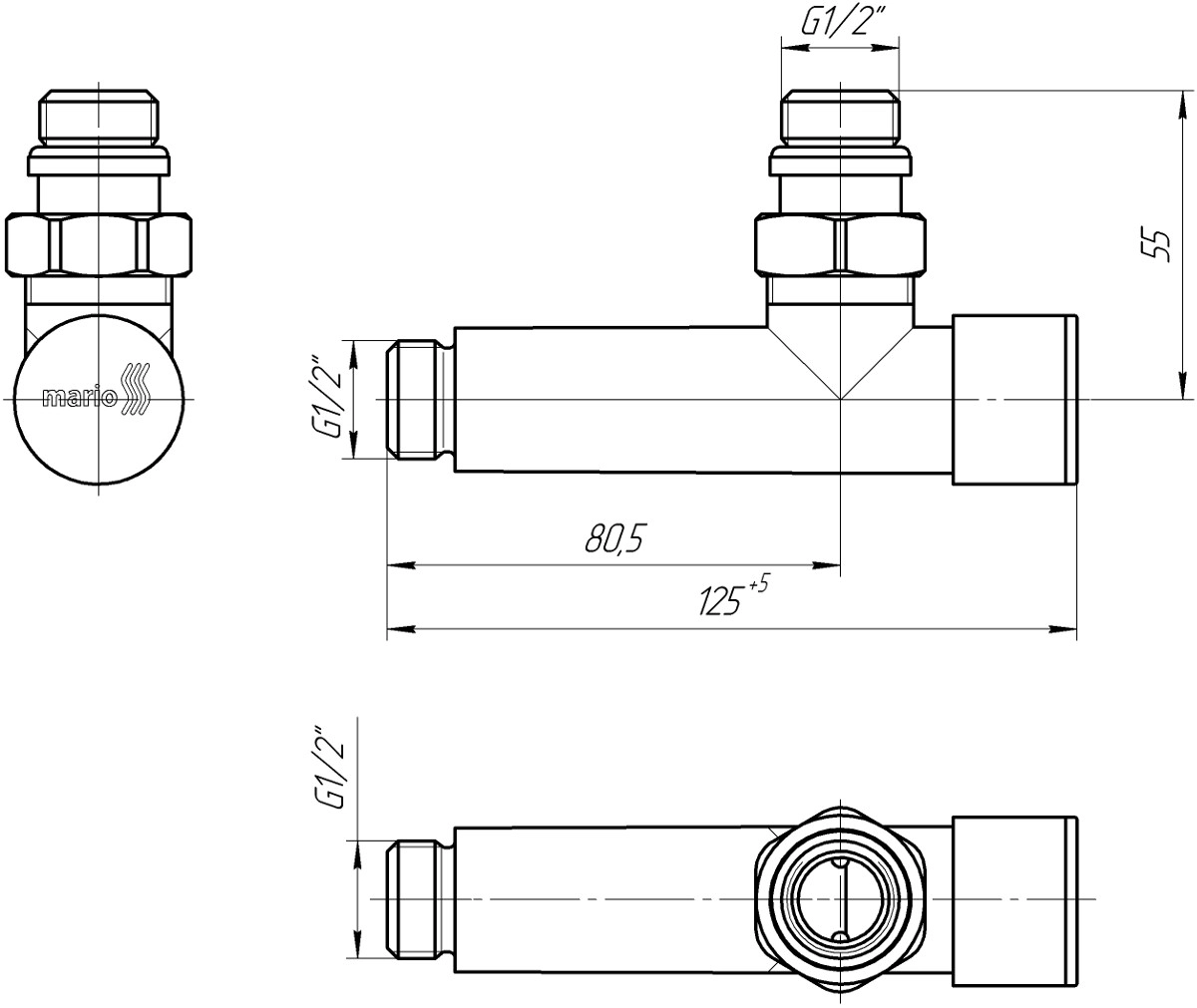 Краны угловые удлиненные Mario G1/2″ черный мат (4.0.0102.55.BP) Фото - 3