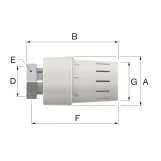 Термостатична головкаSimplex Standard TC-S3, М30х1.5, з установкою нуля, біла (F35340) Фото - 1