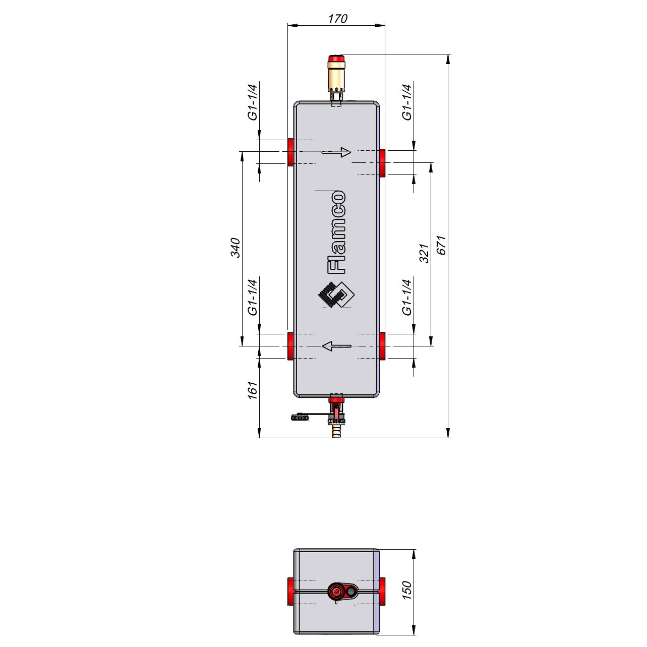 Гидравлическая стрелка Meibes FlexBalance Basic EcoPlus 1 1/4'' (M66372.6) Фото - 1