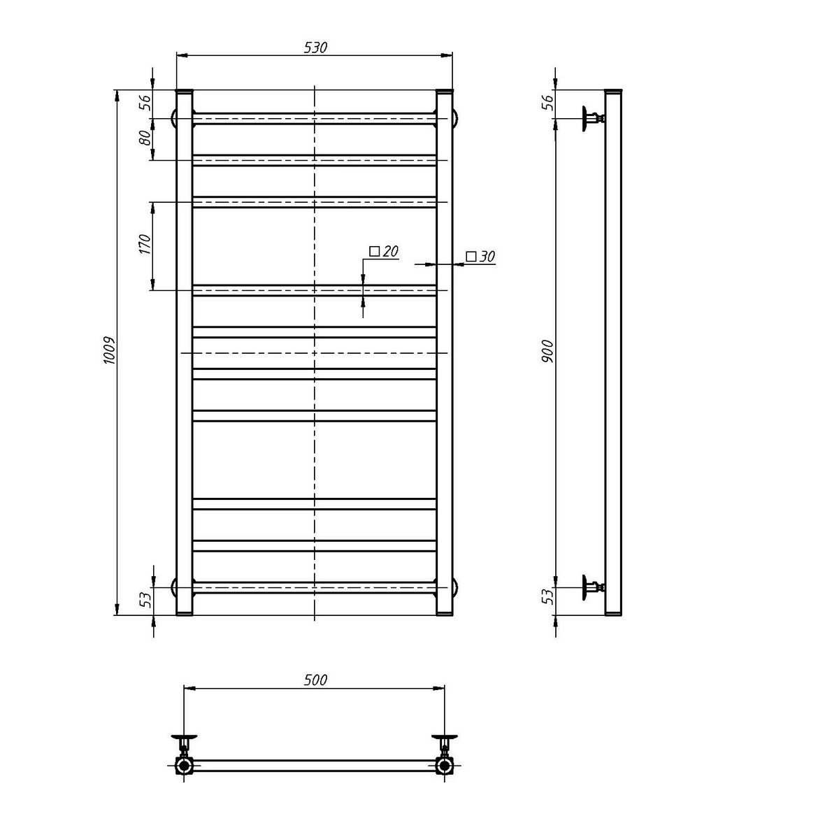 Рушникосушка Navin Loft 500х1000 Фото - 2