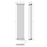 Вертикальный радиатор Navin Calidum 2-8 380х1800, anticor, белый Фото - 6