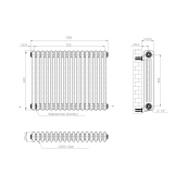 Радіатор Navin Calidum 3-17 785х600, anticor, білий Фото - 6