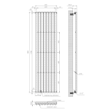 Вертикальный радиатор Navin Ellipse 480х1800-8, anticor, черный муар Фото - 5