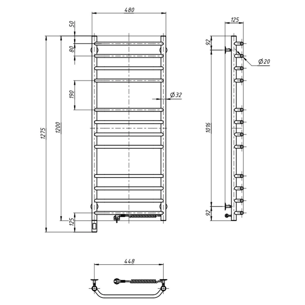 Полотенцесушитель Navin Блюз 480х1200 Sensor права с таймером Фото - 4