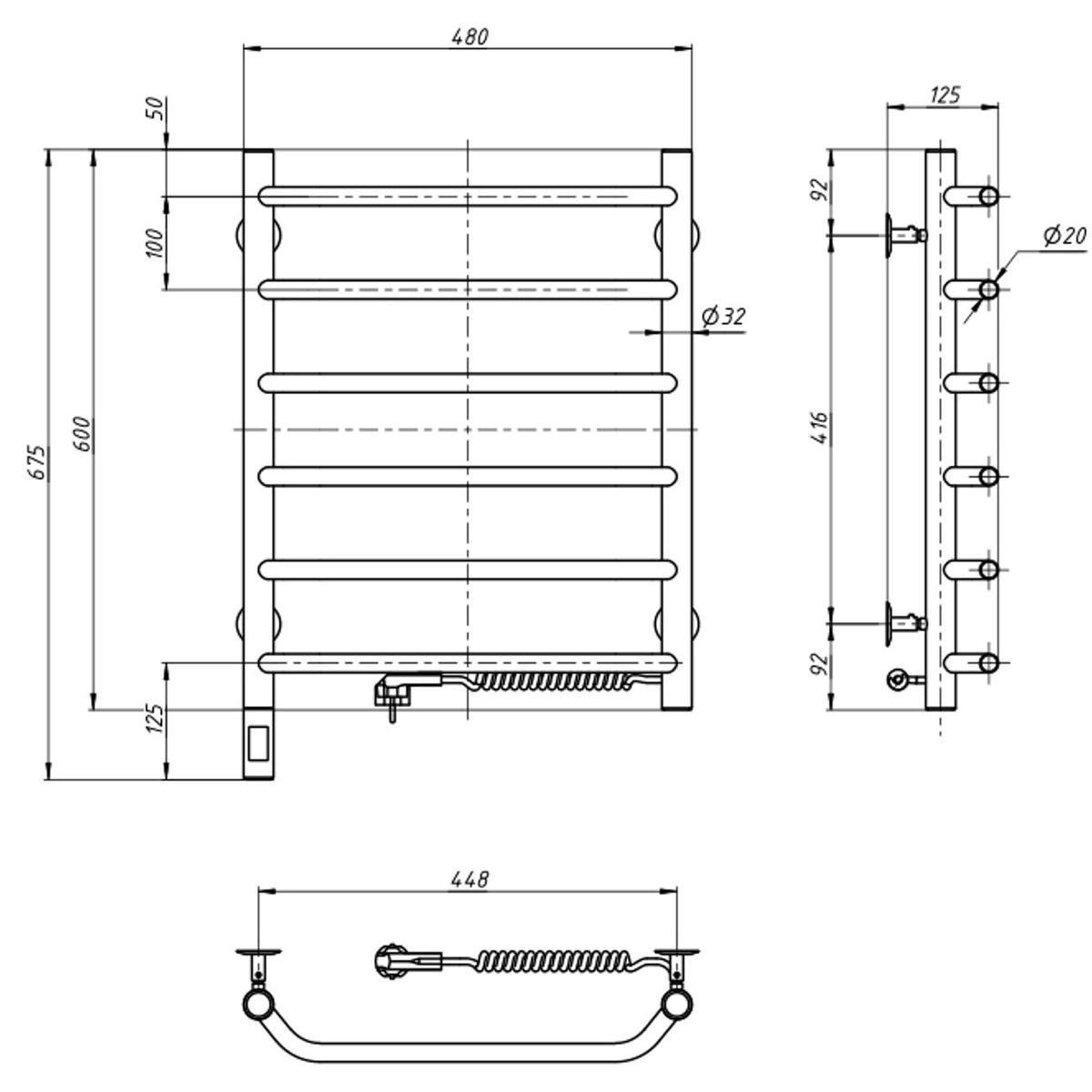 Рушникосушка Navin Блюз 480х600 Sensor права з таймером Фото - 4