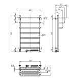 Рушникосушка електрична нержавіюча Navin Fortis 480х800 Sensor права Фото - 4