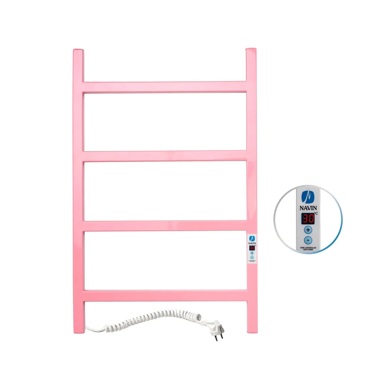 Полотенцесушитель Nordic 500х800 Pink Digital, левый, розовый, с таймером Фото - 1