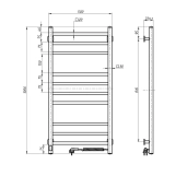 Рушникосушка Navin Loft 500х1000 Sensor правобічна з таймером, біла Фото - 4
