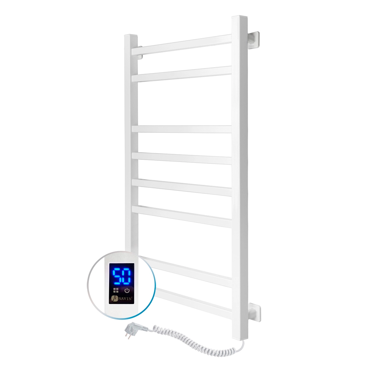 Полотенцесушитель Navin Loft 500х800 Sensor правосторонний с таймером, белый