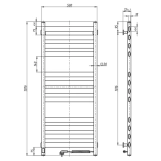 Рушникосушка Navin Ellipse 500х1200 Sensor права, чорний муар Фото - 4