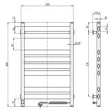 Полотенцесушитель Navin Ellipse 500х800 Sensor правый с таймером, белый бархат Фото - 4