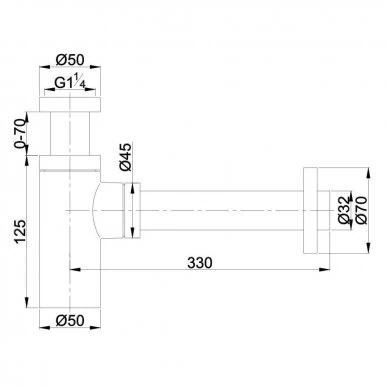 Сифон для умивальника Omnires graphite (A186GR) Фото - 1