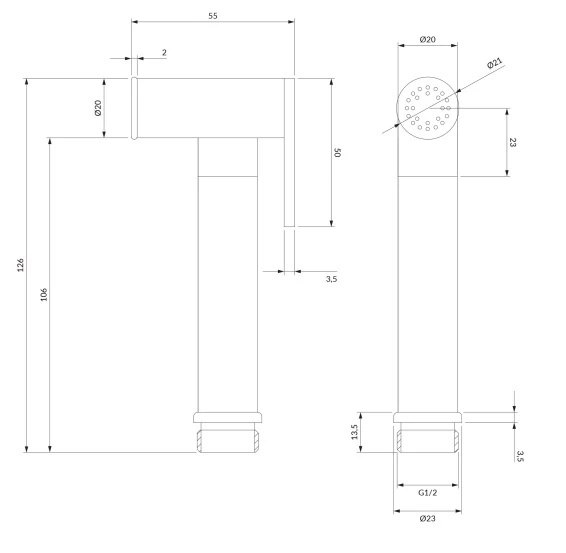Гигиеническая лейка Omnires Bidetta chrome (BIDETTA2-RCR) Фото - 1