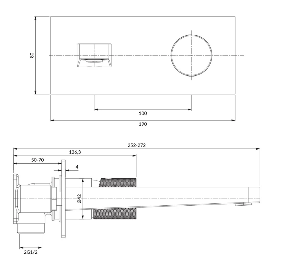Смеситель для умывальника Omnires Contour скрытого монтажа, antracite (CT8015AT) Фото - 3