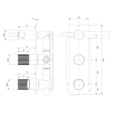 Смеситель для ванны и душа Omnires Contour скрытого монтажа, antracite (CT8035/1AT) Фото - 1