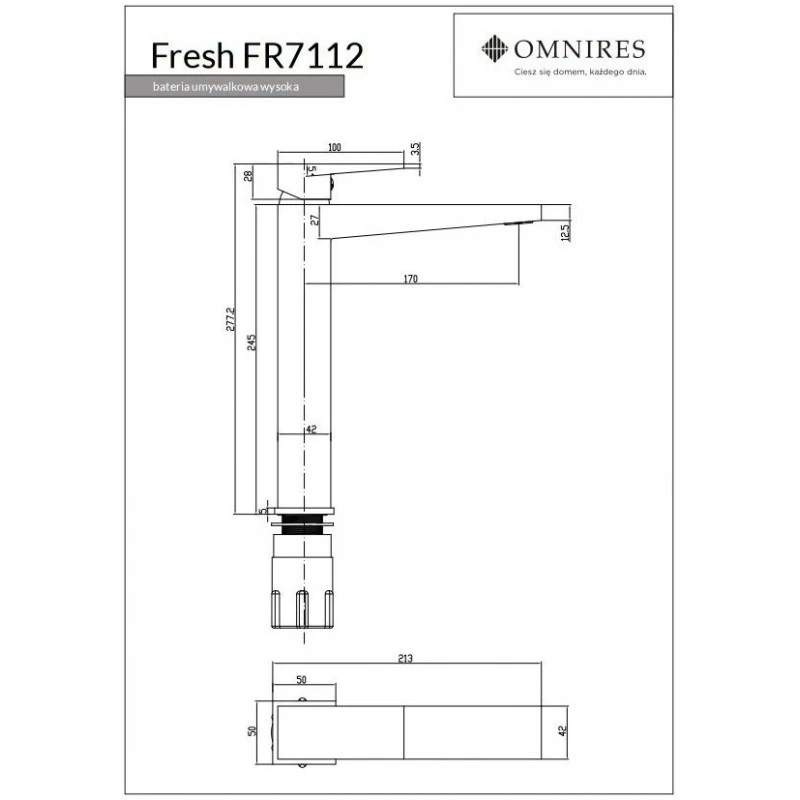 Змішувач для умивальника Omnires Fresh chrome (FR7112CR) Фото - 1
