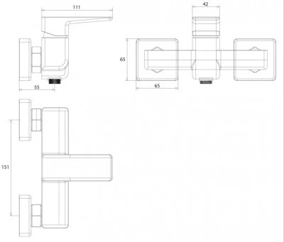 Змішувач для душа Omnires Parma white (PM7440CRB) Фото - 1