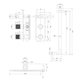 Душевая система скрытого монтажа с термостатом Omnires Contour chrome (SYSCT11CR) Фото - 1