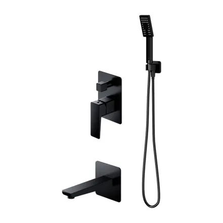 Змішувач для ванни і душу прихованого монтажу Omnires Parma black mat (SYSPMW01BL)