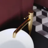 Смеситель для умывальника Omnires Y brushed gold высокий (Y1212GLB) Фото - 2