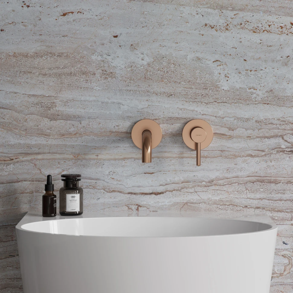 Змішувач для умивальника прихованого монтажу Omnires Y brushed copper (Y1215HCPB) Фото - 2