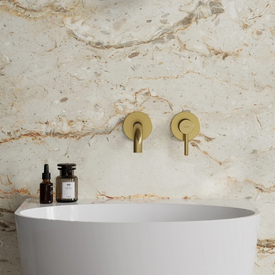 Смеситель для умывальника Omnires Y скрытого монтажа brushed gold (Y1215HGLB) Фото - 1