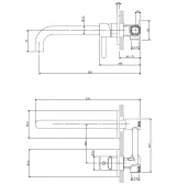 Змішувач для умивальника прихованого монтажу Omnires Y brushed brass(Y1215HLBSB) Фото - 1