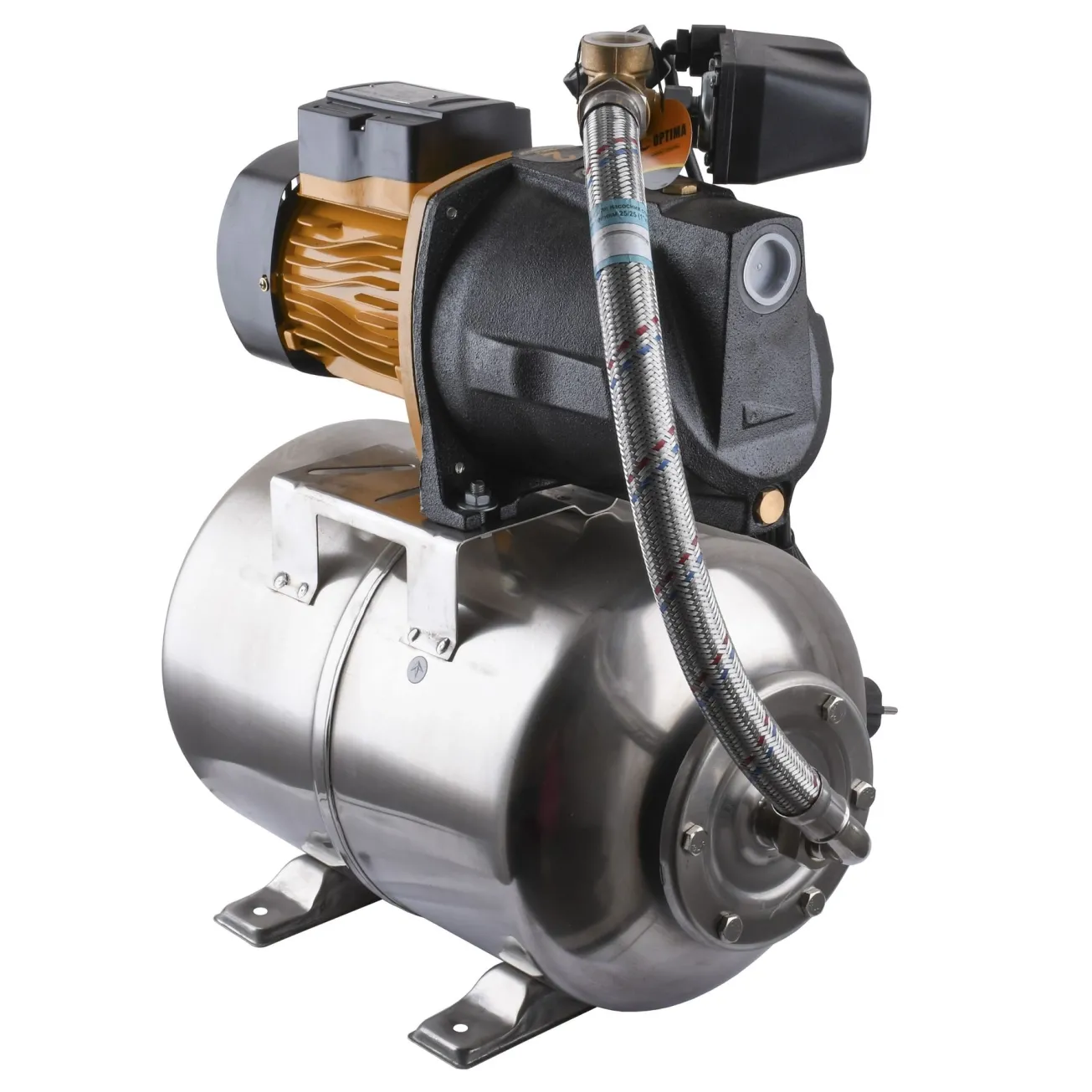 Насосная станция Optima JET150-24INOX 1,3кВт чугун длинный на гребенке Фото - 1