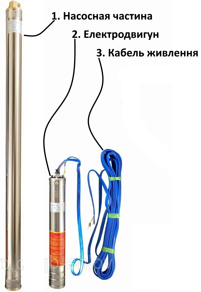 Насос скважинный с повышенной устойчивостью к песку OPTIMA PM 3SDm2,5/10 0,37 кВт 46м + 1,5 м кабель Фото - 1