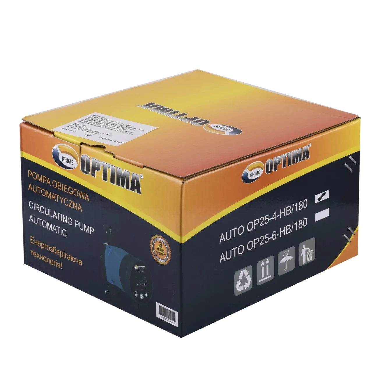 Насос циркуляционный энергосберегающий Optima PRIME OP25-40AUTO 180мм + гайки Фото - 4