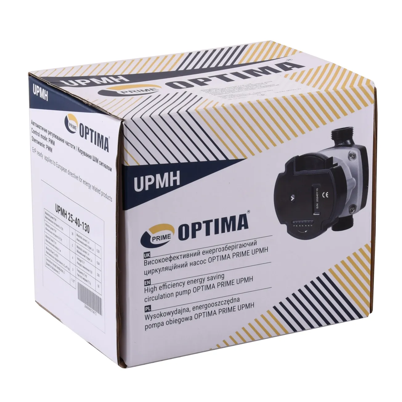 Насос циркуляционный энергосберегающий Optima PRIME UPMH 25-40AUTO 130мм + гайки Фото - 3