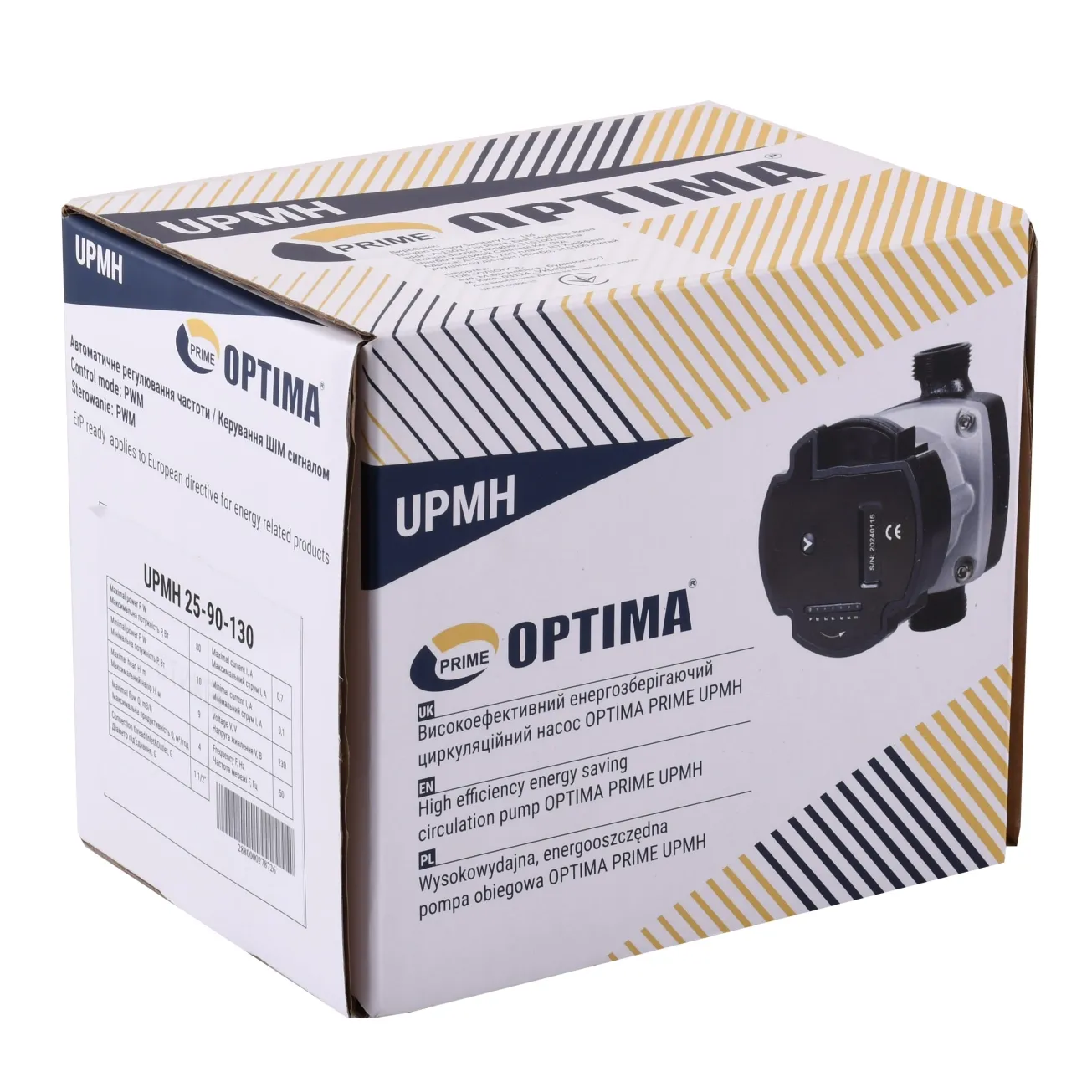 Насос циркуляційний енергоощадний  Optima PRIME UPMH 25-90AUTO 130мм + гайки Фото - 3
