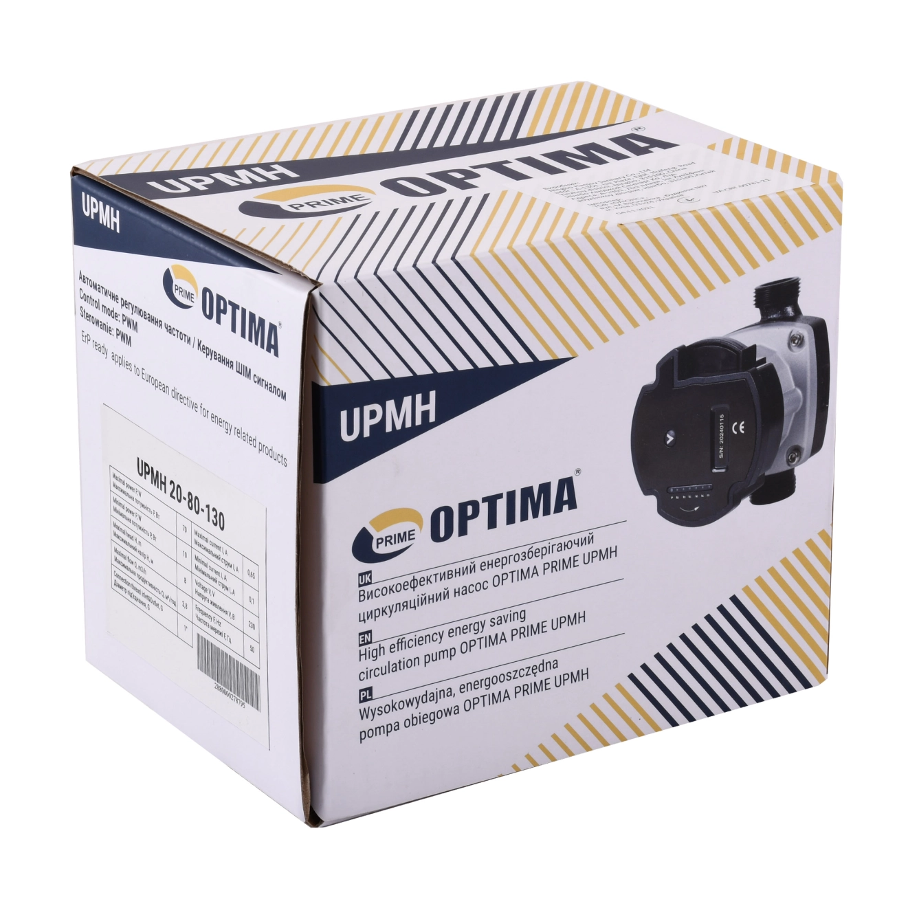 Насос циркуляційний енергоощадний  Optima PRIME UPMH 20-80AUTO 130мм + гайки Фото - 4