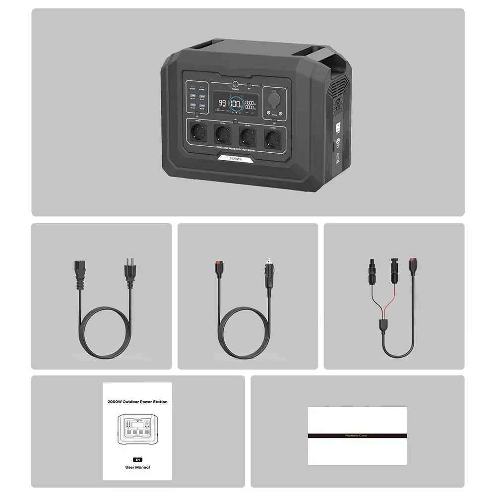 Портативна зарядна станція OUPES Mega 1 S1 2000W 1024Wh LiFePO4 (42-00306) Фото - 3