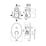 Смеситель для душа Paffoni Blu, однорычажный, на стену, хром (BLU015CR) Фото - 1