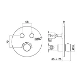 Смеситель для душа Paffoni Compact box, наружная часть, 2 функции, медовое золото (CPM018HG) Фото - 3
