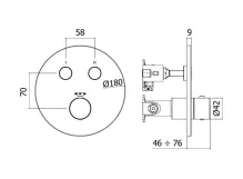 Термостат для душу Paffoni Compact box прихованого монтажу (2 функції), Bianco Opaco (CPT018BO) Фото - 2