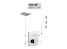 Термостат для душа (наружная часть) Paffoni Compact box скрытого монтажа (2 функции), черный матовый (CPT 518NO) Фото - 1
