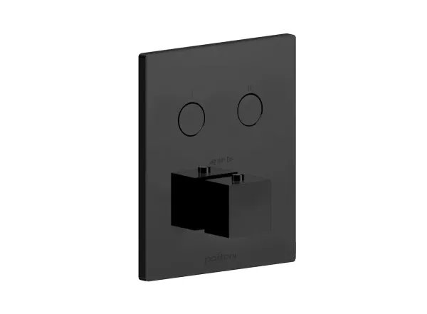 Термостат для душу (зовнішня частина) Paffoni Compact box прихованого монтажу (2 функції), чорний матовий (CPT 518NO)