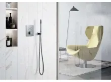 Термостат для душа Paffoni Compact box скрытого монтажа (3 функции) наружная часть, Bianco Opaco (CPT519BO) Фото - 1