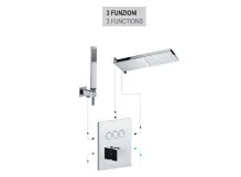 Термостат для душа Paffoni Compact box скрытого монтажа (3 функции) наружная часть, Bianco Opaco (CPT519BO) Фото - 2