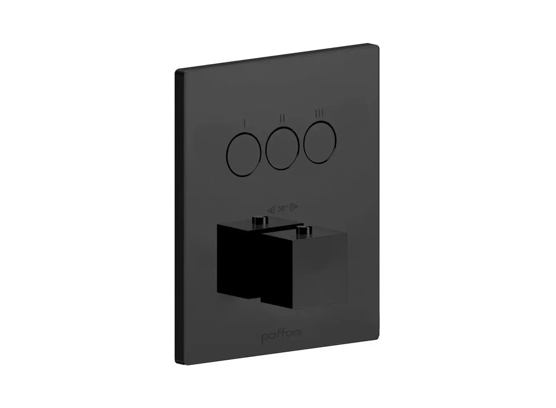 Термостат для душа (наружная часть) Paffoni Compact box скрытого монтажа (3 функции), черный матовый (CPT 519NO)