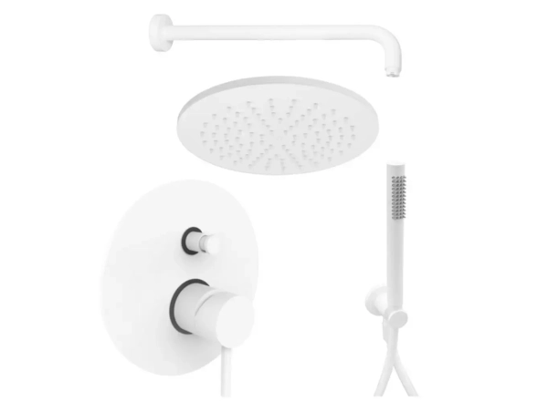 Душова система Paffoni LIGHT, білий матовий (KITLIG015BO)