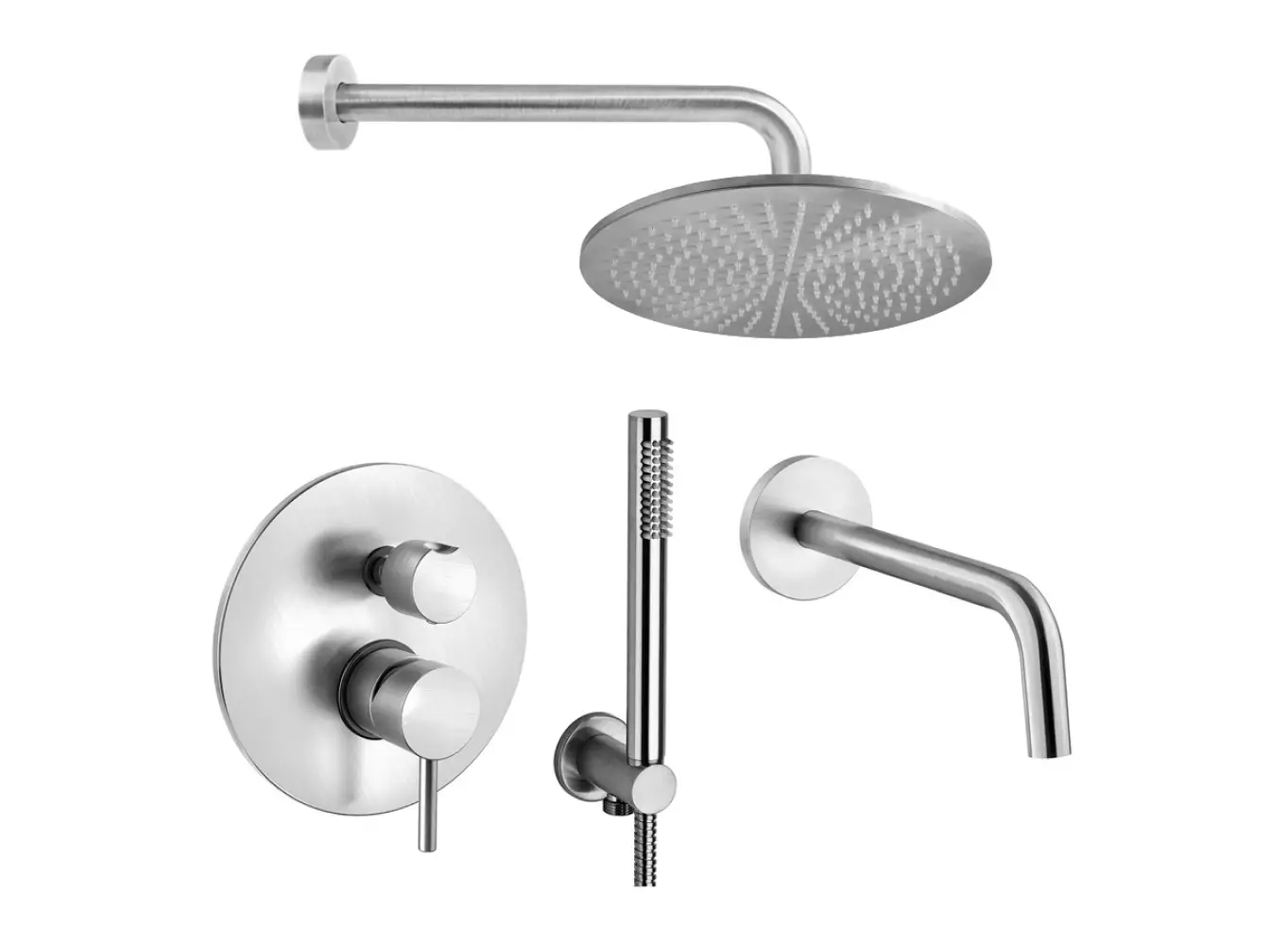 Комплект для душа Paffoni Light, сталь (KITLIG019ST B)