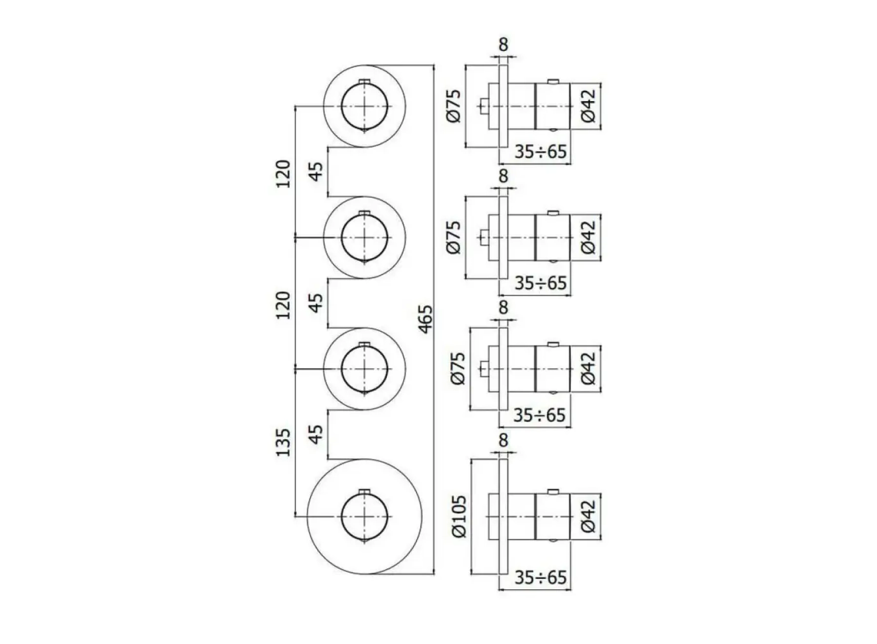 Душова система прихованого монтажу Paffoni Modular Box, чорний матовий (KITMDE019NO) Фото - 4
