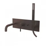 Змішувач для ванни/душу з виливом і душем Paffoni Light, Brushed Black Nickel (LIG001NKNSP)