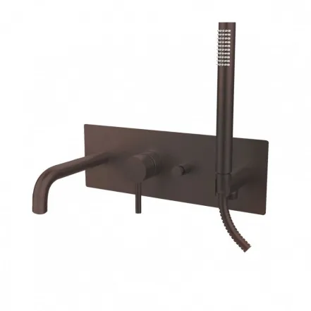 Змішувач для ванни/душу з виливом і душем Paffoni Light, Brushed Black Nickel (LIG001NKNSP)