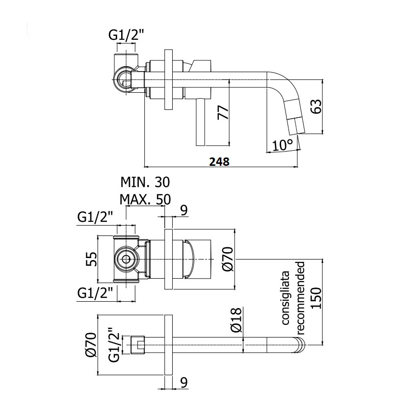 Смеситель для умывальника Paffoni Light, Honey Gold (LIG007HG70) Фото - 1