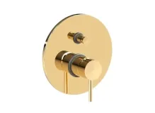 Смеситель для душа Paffoni Light с нажимным переключателем на 2 выхода, Honey Gold (LIG015HG)