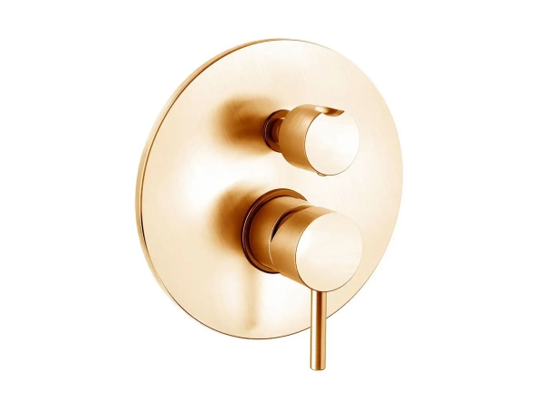 Змішувач для ванни/душу Paffoni Light, на 2 виходи, Brushed Honey Gold (LIG018HGSP)